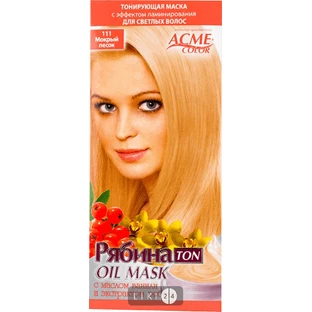 Тонуюча маска для волосся acme-color "рябина ton oil mask" 111 30 мл, мокрий пісок
