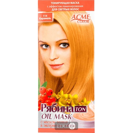 Тонирующая маска для волос acme-color "рябина ton oil mask" 114 30 мл, карамель: цены и характеристики