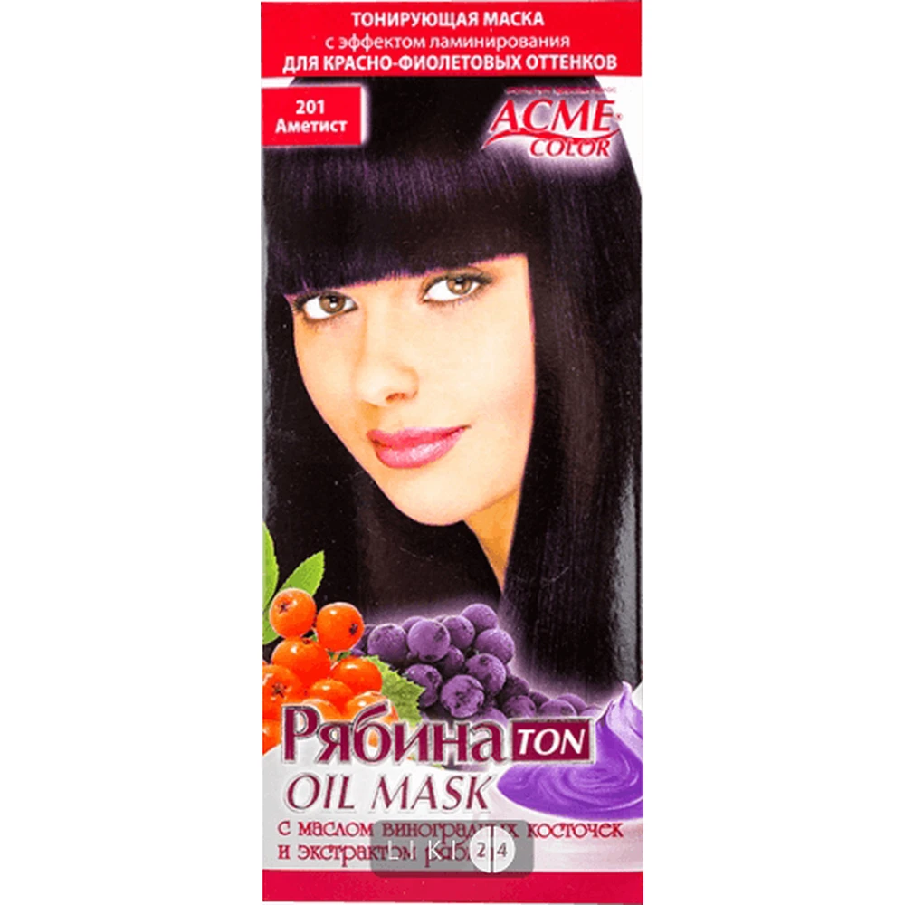 Тонирующая маска для волос acme-color "рябина ton oil mask" 201 30 мл, аметист: цены и характеристики