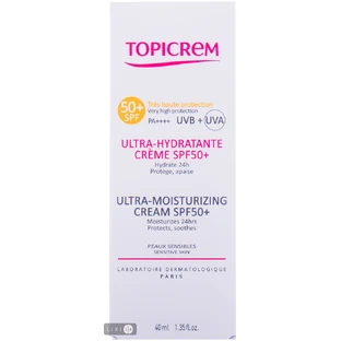 Крем для обличчя і тіла Topicrem Ультразволожуючий SPF50+ 40 мл
