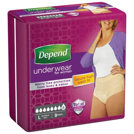 Трусы-подгузники для взрослых Depend для женщин L 9 шт: цены и характеристики