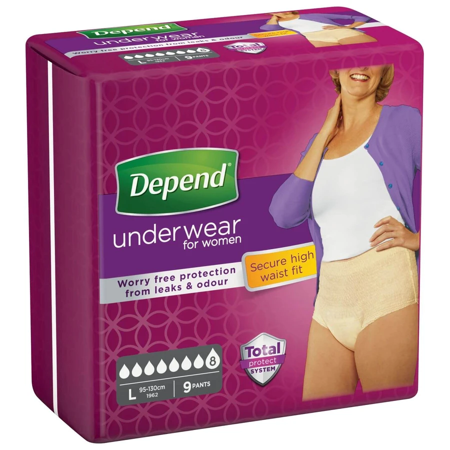 Трусы-подгузники для взрослых Depend для женщин L 9 шт: цены и характеристики