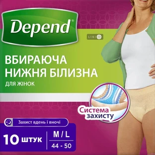 Труси-підгузники Depend M / L 10 шт жіночі