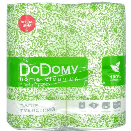 Туалетний папір DoDomy 2-шаровий, білий, 4 шт.