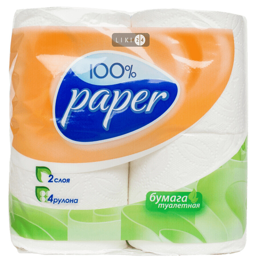 Туалетний папір "рута" 100% Paper, біла №4: ціни та характеристики