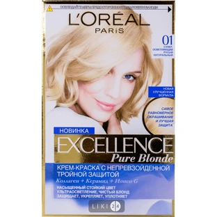 Фарба для волосся excellence creme лінії "elseve" тм "l'oreal paris" 01