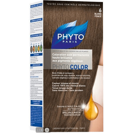 Фітоколор крем-фарба на основі натуральних рослинних барвників тон 6 темно-русий