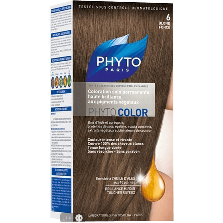 Фітоколор крем-фарба на основі натуральних рослинних барвників тон 6 темно-русий: ціни та характеристики