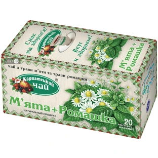 Фиточай Карпатский чай Мята и Ромашка фильтр-пакет, 20 шт