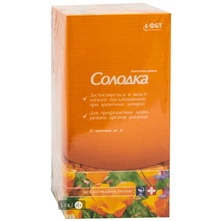 Фіточай Фітобіотехнологіі Солодка фільтр-пакет 2 г 25 шт: ціни та характеристики