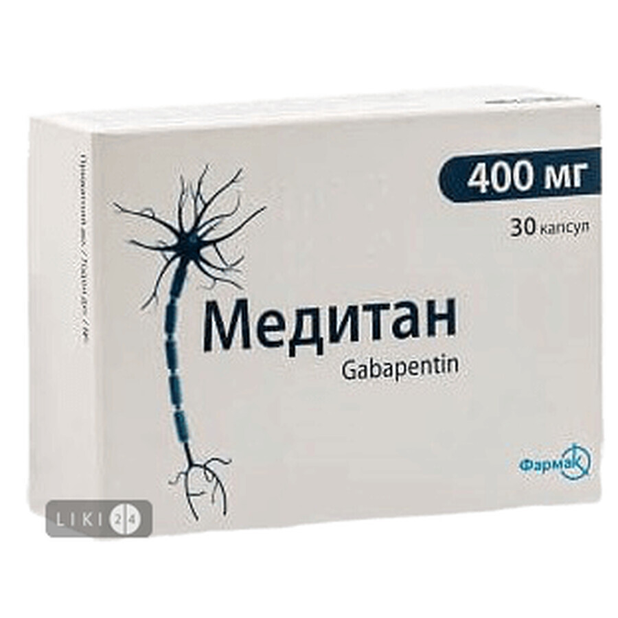 Медітан капс. 400 мг блістер, в пачці №30: ціни та характеристики