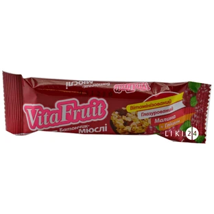Батончик-мюслі VitaFruit Малина + Гліцин глазурований 25 г