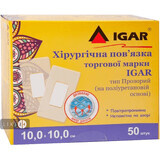Пов'язка пластирна IGAR хірургічна на полімерній основі (поліуретан), 10х10 см