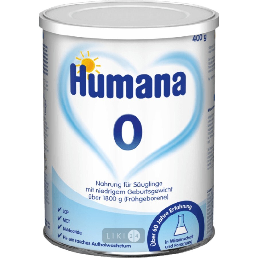 Молочная сухая смесь Humana 0 mit LC PUFA 400 г
: цены и характеристики