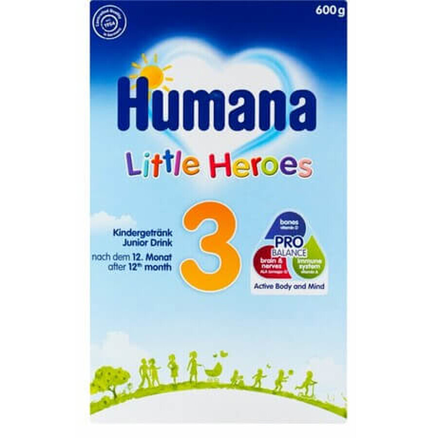 Суха молочна суміш Humana 3 з пребіотиками з 12 місяців, 600 г: ціни та характеристики