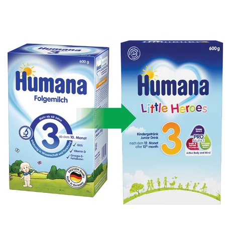 Сухая молочная смесь Humana 3 с пребиотиками с 12 месяцев, 600 г: цены и характеристики