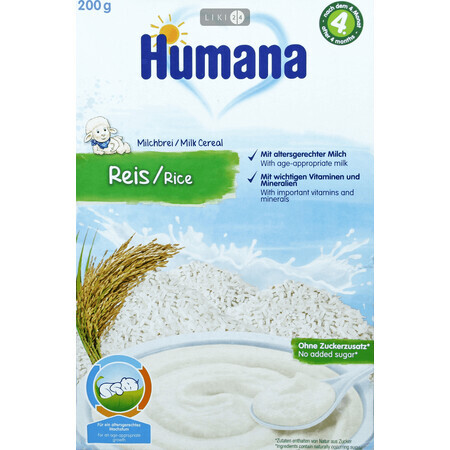 Детская каша Humana Рисовая молочная с 4 месяцев, 200 г