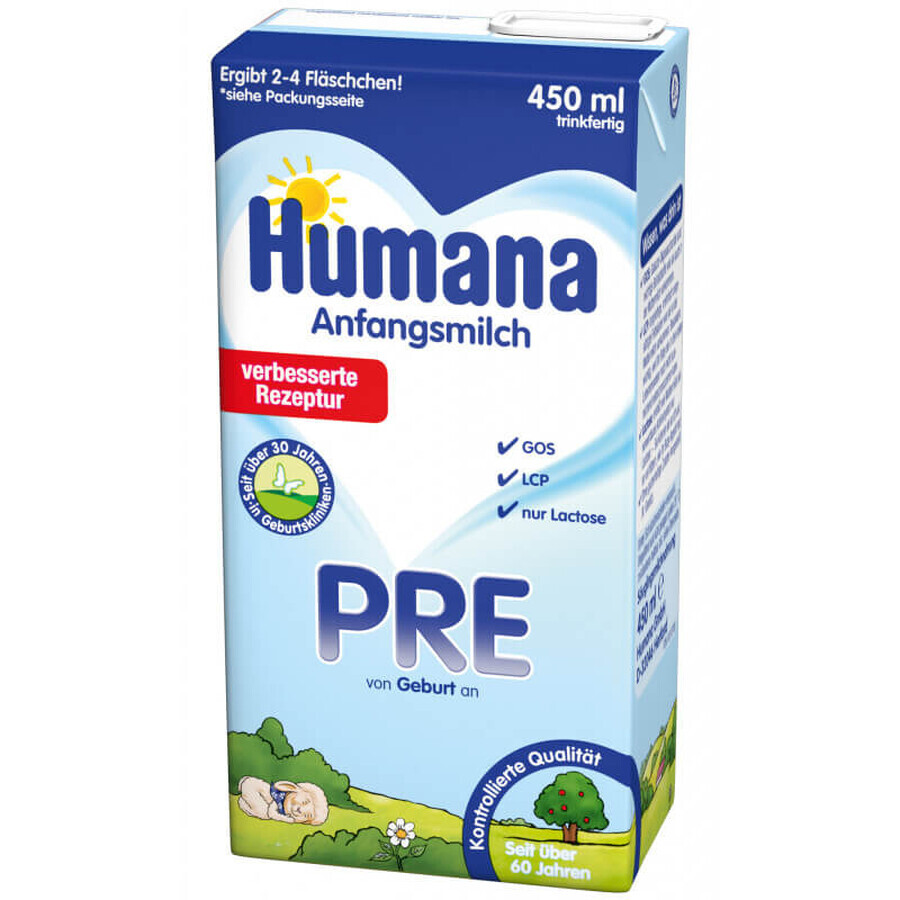 Хумана пре (lcpufa) жидкая детская молочная смесь для детей с рождения до 3 месяцев 450 мл: цены и характеристики