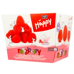 Платочки бумажные универсальные ароматизированные "bella baby happy" 2-х слойные 40 + 40 шт., малина
