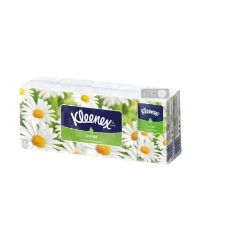 Платочки Kleenex Aroma с ароматом ромашки носовые №100