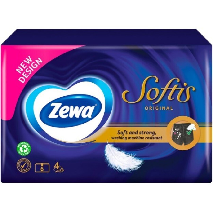 Платки носовые Zewa Softis, №60: цены и характеристики