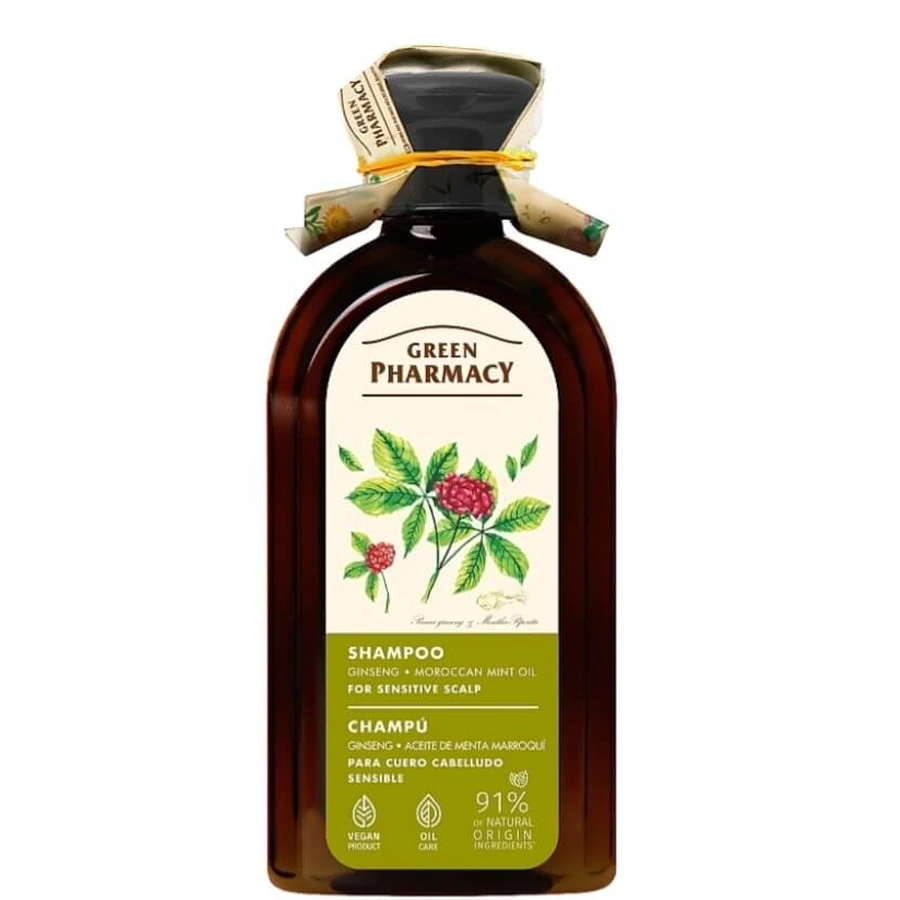 Шампунь Green Pharmacy Женьшень и масло марокканской мяты для чувствительной кожи головы 350 мл: цены и характеристики