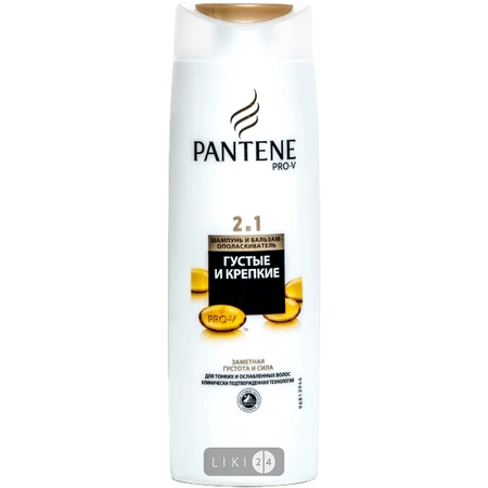Шампунь та бальзам-ополіскувач 2 в 1 "pantene pro-v" 400 мл, густі та кріпкі: ціни та характеристики