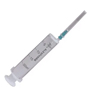 Шприц Alexpharm инъекционный 2-х компонентный одноразовый стерильный, 20 мл с иглой, 21G (0,8х38 мм)