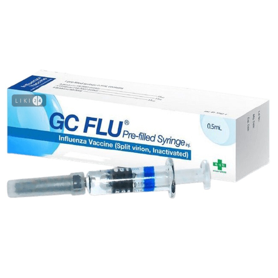 Джісі флю вакцина для профілактики грипу (розщеплений віріон інактивований) сусп. д/ін. шприц 0,25 мл №10: ціни та характеристики