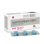 Азитромицин Евро табл. п/о 500 мг блистер №3: цены и характеристики