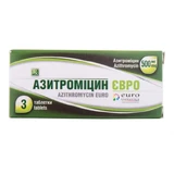 Азитроміцин Євро табл. в/о 500 мг блістер №3
