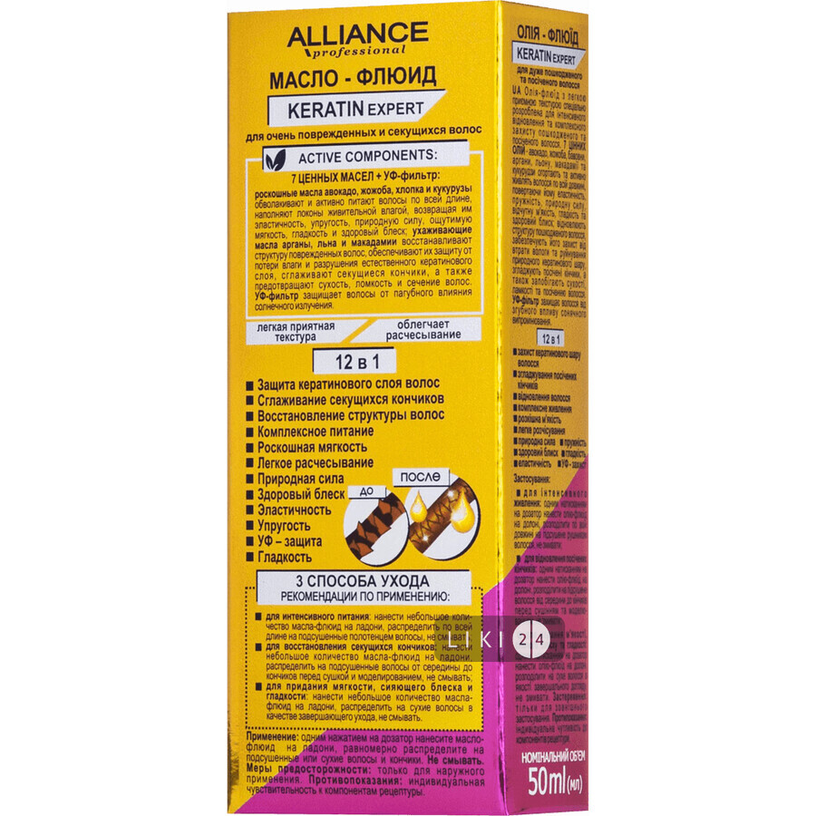 Масло-флюид Alliance Professional Keratin Expert 50 мл: цены и характеристики