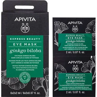 Apivita Express Beauty маска для кожи вокруг глаз из гинкго билоба Против темных кругов и признаков усталости, 2 шт. по 2 мл