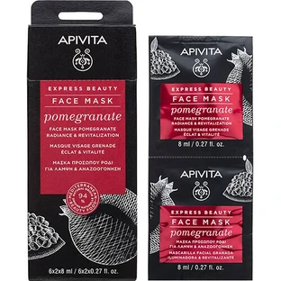 Apivita Express Beauty маска для лица с гранатом Сияние и оздоровление, 2 шт. х 8 мл