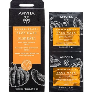 Маска-детокс для обличчя Apivita Express Beauty Очищуюча Гарбуз, 2 х 8 мл