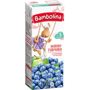Нектар Bambolina Яблуко та лохина з м'якоттю 200 мл
