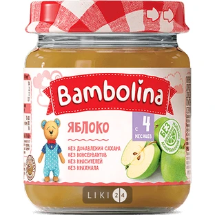 Пюре Bambolina Яблоко, 100 г, с 4 месяцев