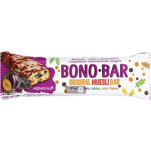 Батончик-мюслі Bono Bar з чорносливом глазурований, 40 г