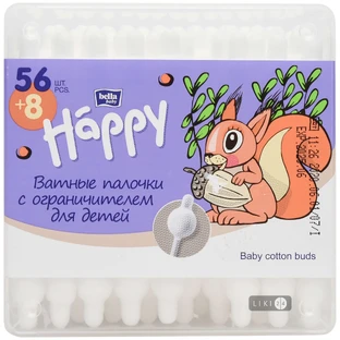 Палочки гигиенические Bella Baby Happy для детей 64 шт