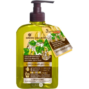 Дегтярное мыло Green Collection березовый деготь увлажняющее, 290 мл
