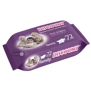 Серветки вологі Discount Extra з екстрактом ромашки 72 шт