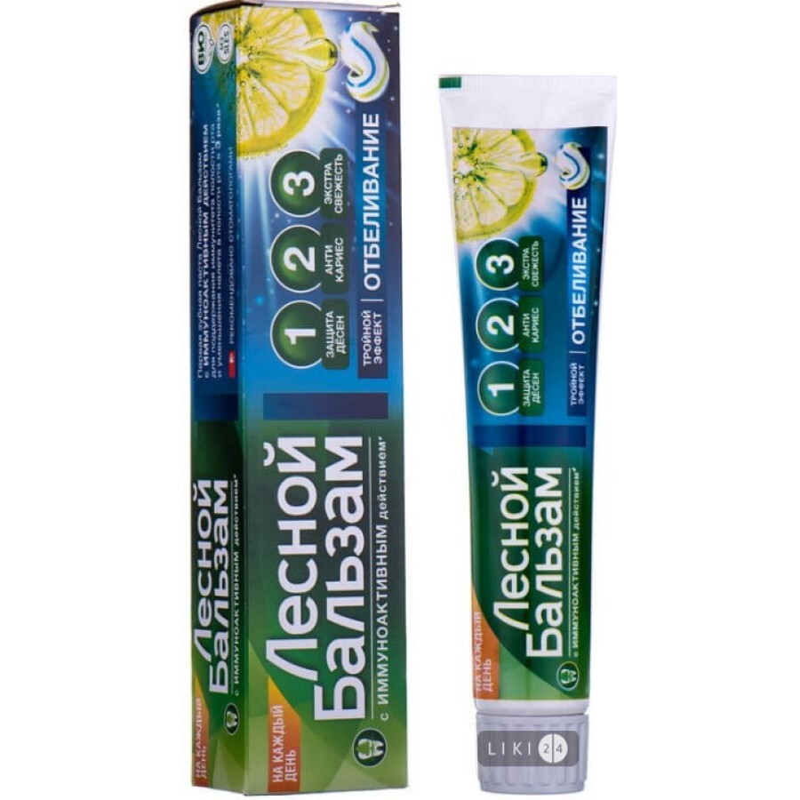 Зубна паста лісовий бальзам профілактична з соком лимона на відварі трав 130 мл: ціни та характеристики