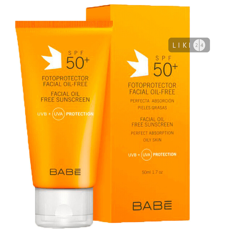 Сонцезахисний крем для обличчя BABE Laboratorios для жирної шкіри SPF 50+ 50 мл: ціни та характеристики