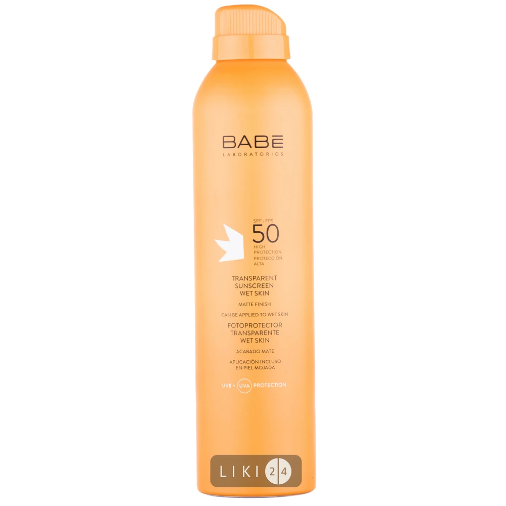Сонцезахисний спрей BABE Laboratorios Водостійкий прозорий SPF 50+ 200 мл: ціни та характеристики