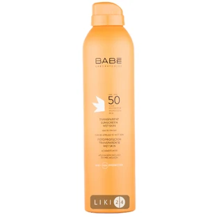 Сонцезахисний спрей BABE Laboratorios Водостійкий прозорий SPF 50+ 200 мл