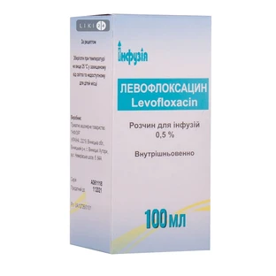 Левофлоксацин р-н д/інф. 0,5% пляш. 100 мл