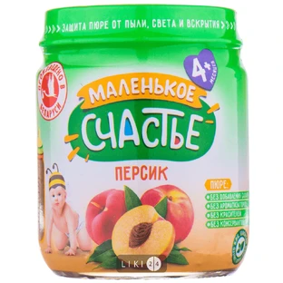 Маленькое счастье консервы 90 г, пюре персик
