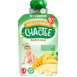 Пюре Маленькое счастье Яблоко-Банан, 90 г