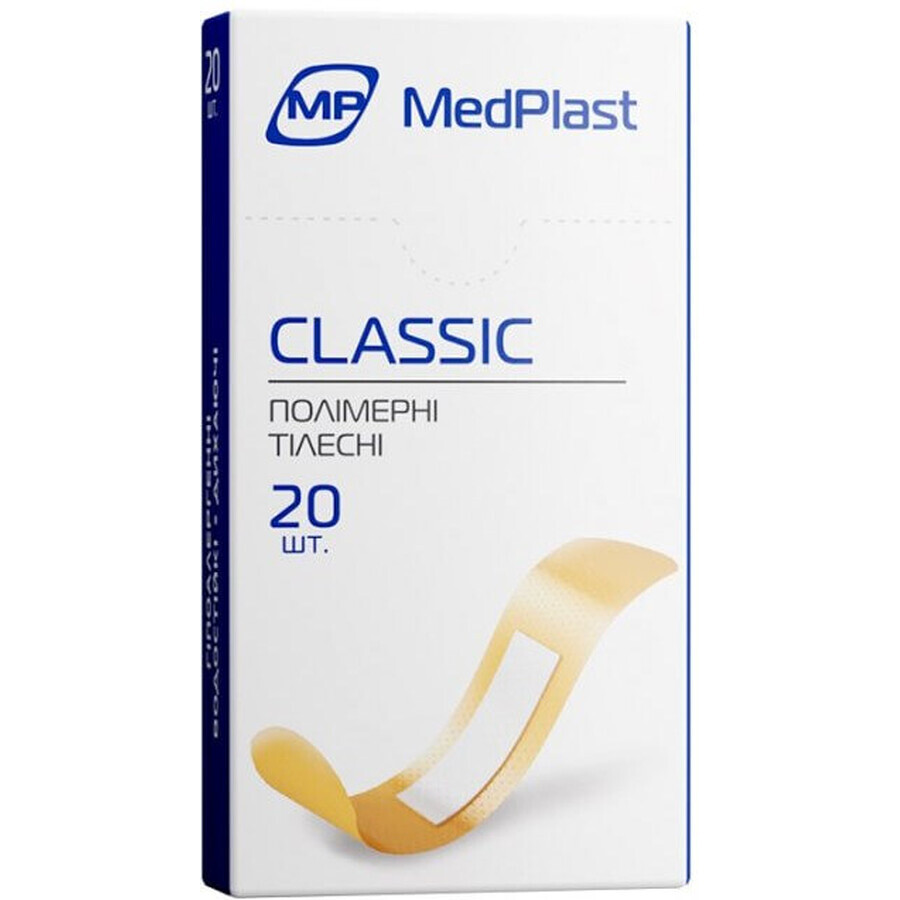 Набір пластирів MedPlast Classic 1,9 см х 7,2 см, № 20, тілесний : ціни та характеристики