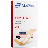 Набір пластирів MedPlast First Aids бавовняні 19 х 72 мм, №10, тілесний